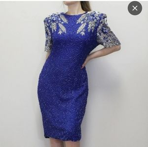 Stenay VTG Silk Beaded Formal Dress